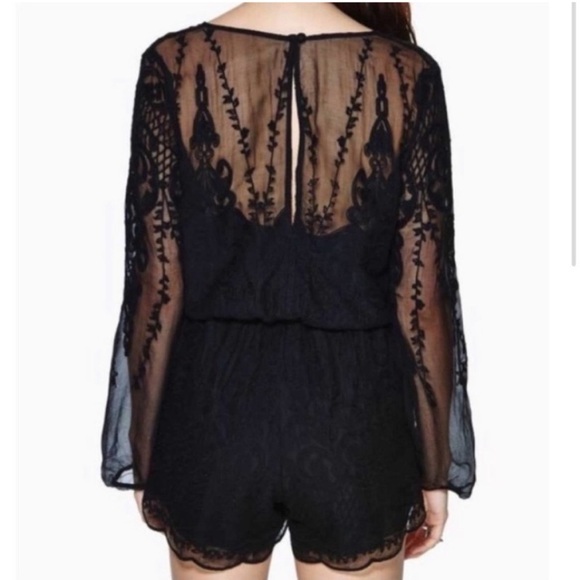 Revolve Dolce Vita Black Lace Romper - Picture 3 of 10